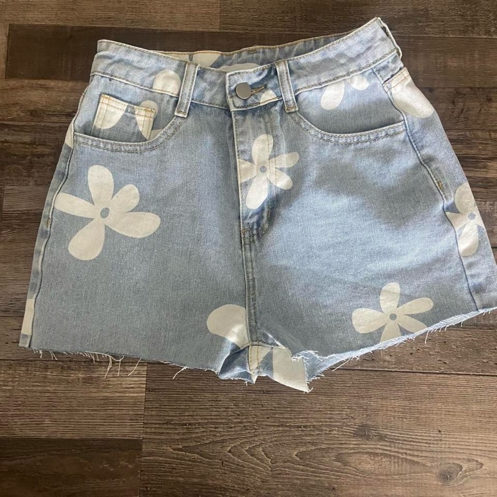 Floral Denim Shorts
